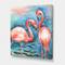 Designart - Pink Flamingos In Blue Water I - Farmhouse Canvas Wall Art Print